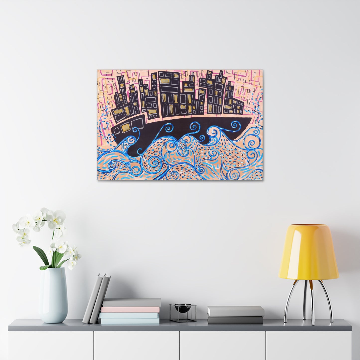 "Dream Ship" from the Coastal Bold Collection Premium 1.5" Gallery Canvas