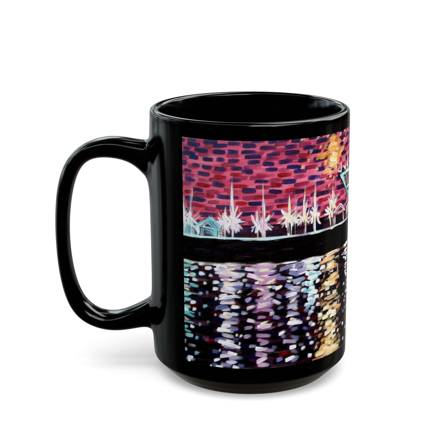 Vintage St. Pete Pier Black Mug