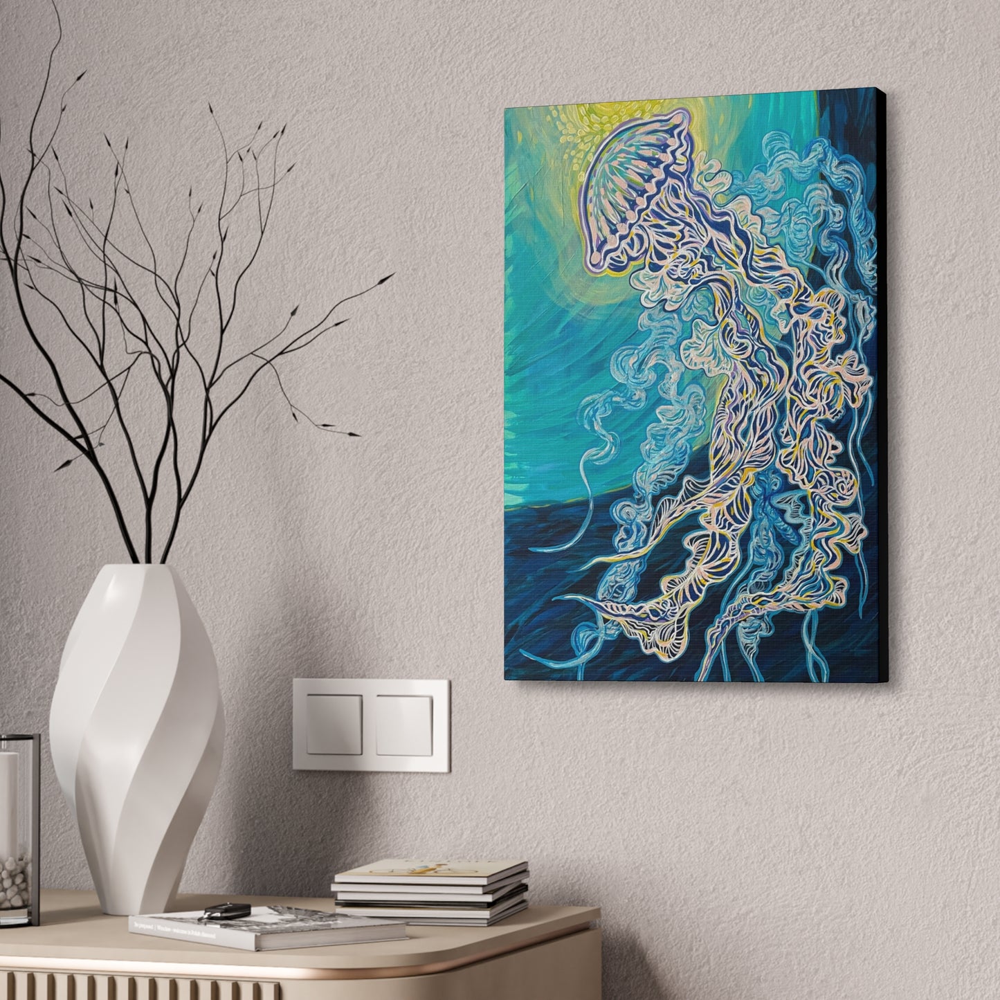 "Jellyfish Joy" from the Coastal Bold Collection Premium 1.5" Gallery Canvas