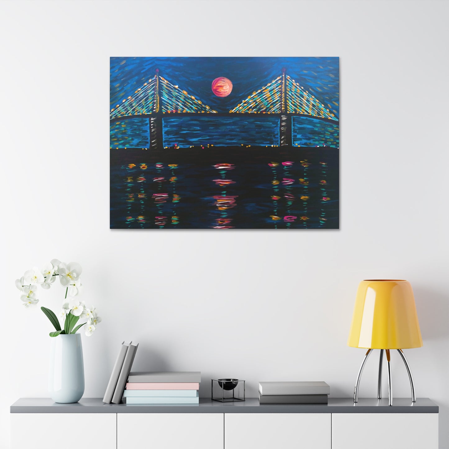 "Skyway at Night" from the Coastal Bold Collection Premium 1.5" Gallery Canvas