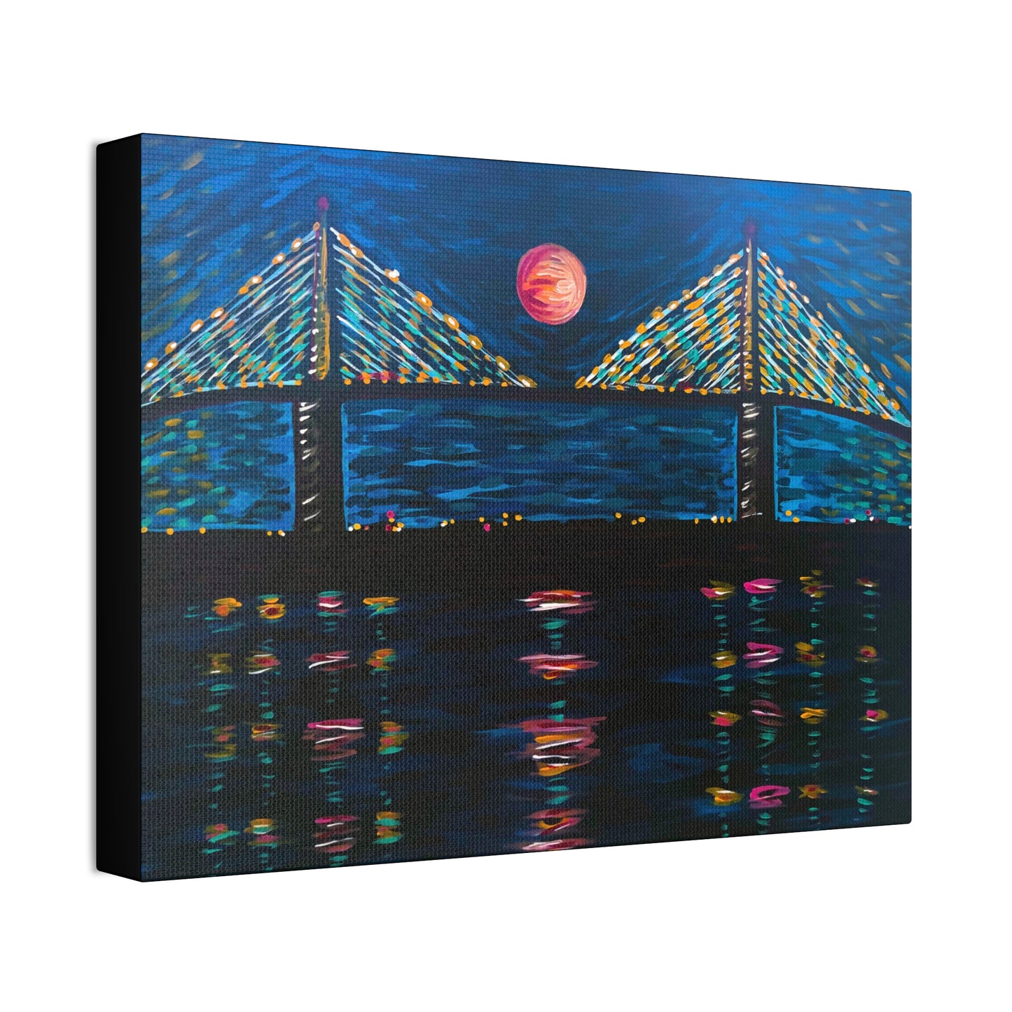 "Skyway at Night" from the Coastal Bold Collection Premium 1.5" Gallery Canvas