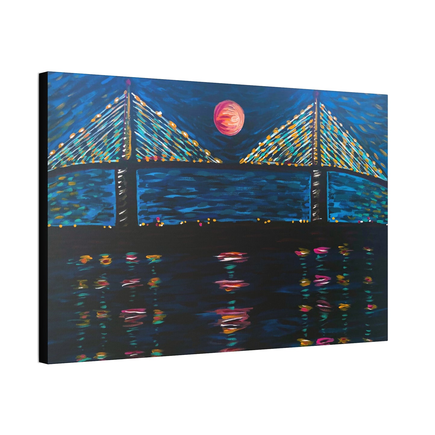 "Skyway at Night" from the Coastal Bold Collection Premium 1.5" Gallery Canvas