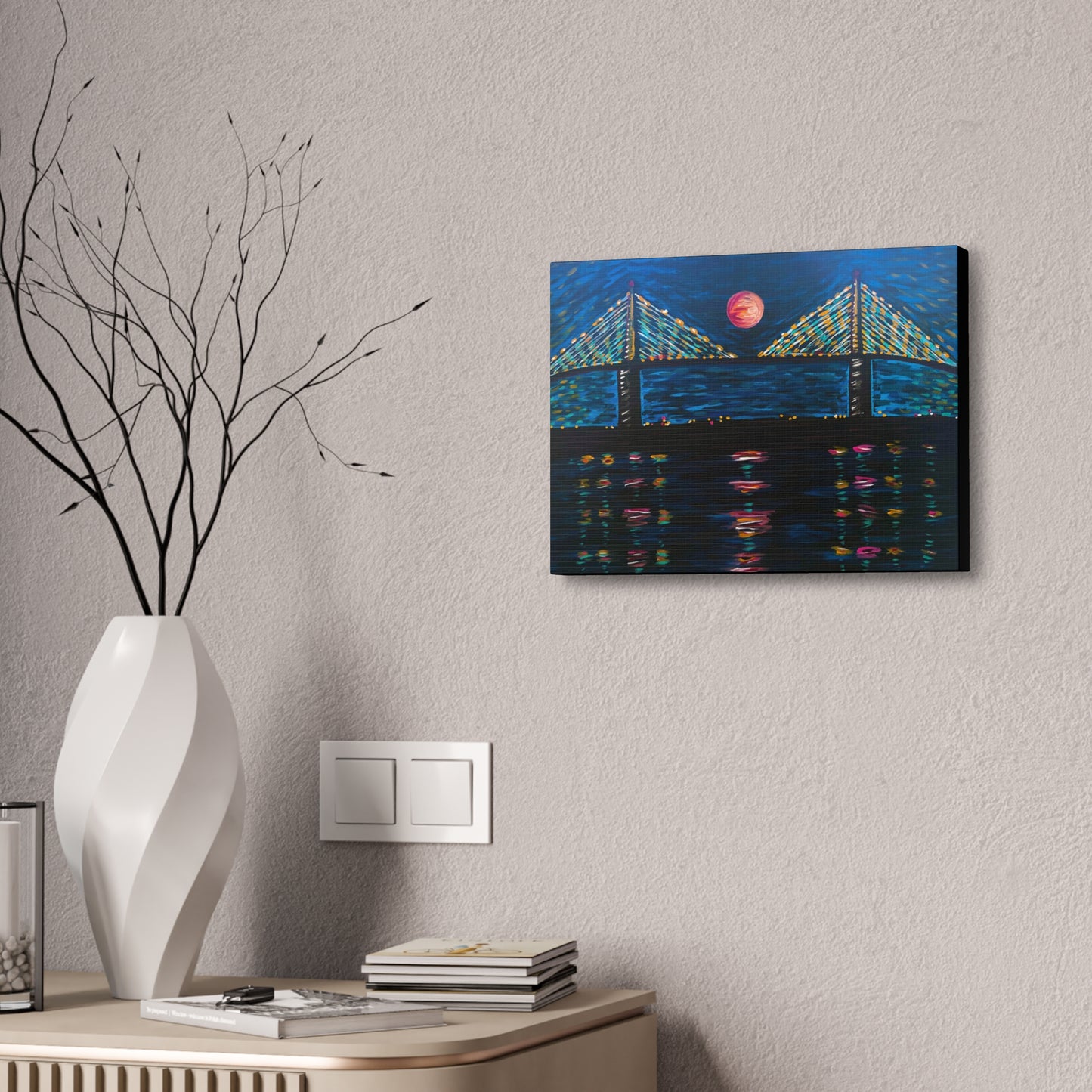 "Skyway at Night" from the Coastal Bold Collection Premium 1.5" Gallery Canvas