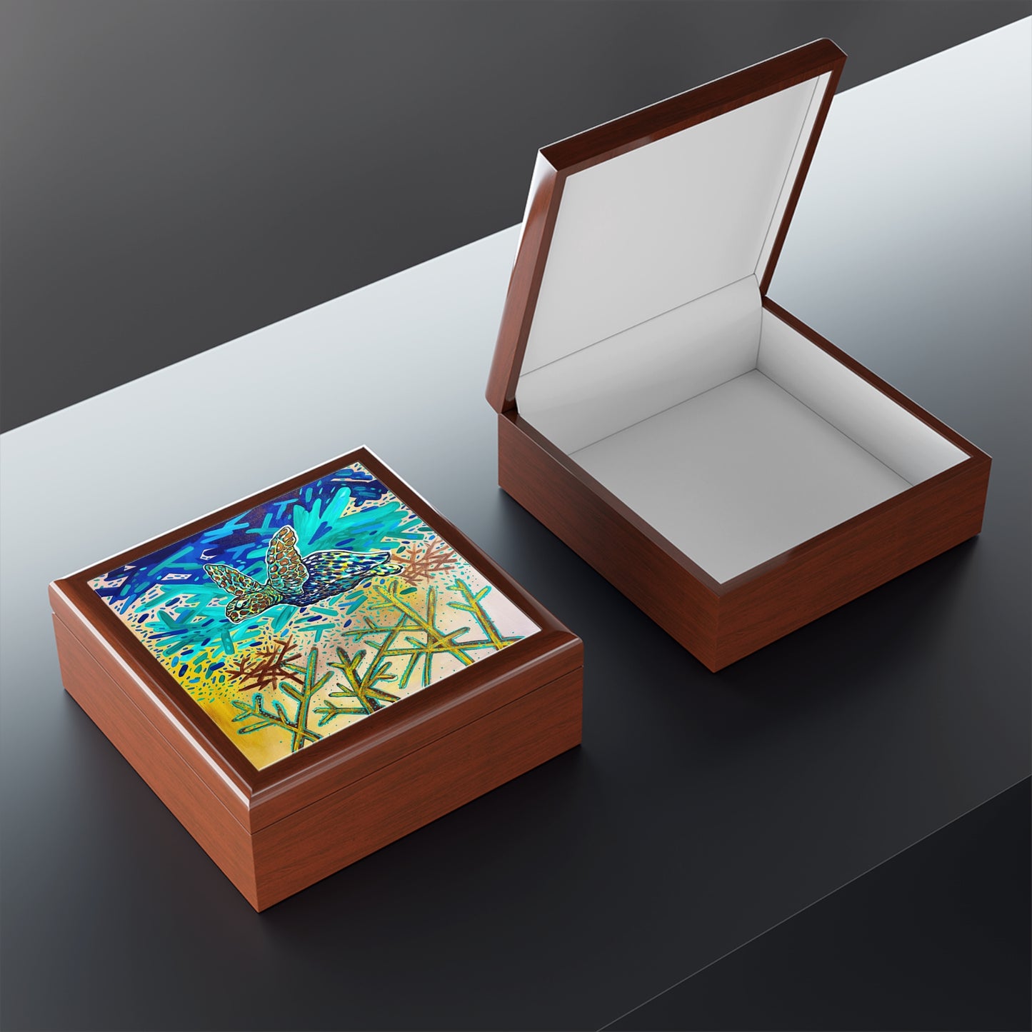 Arriving Sea Turtle Jewelry Box