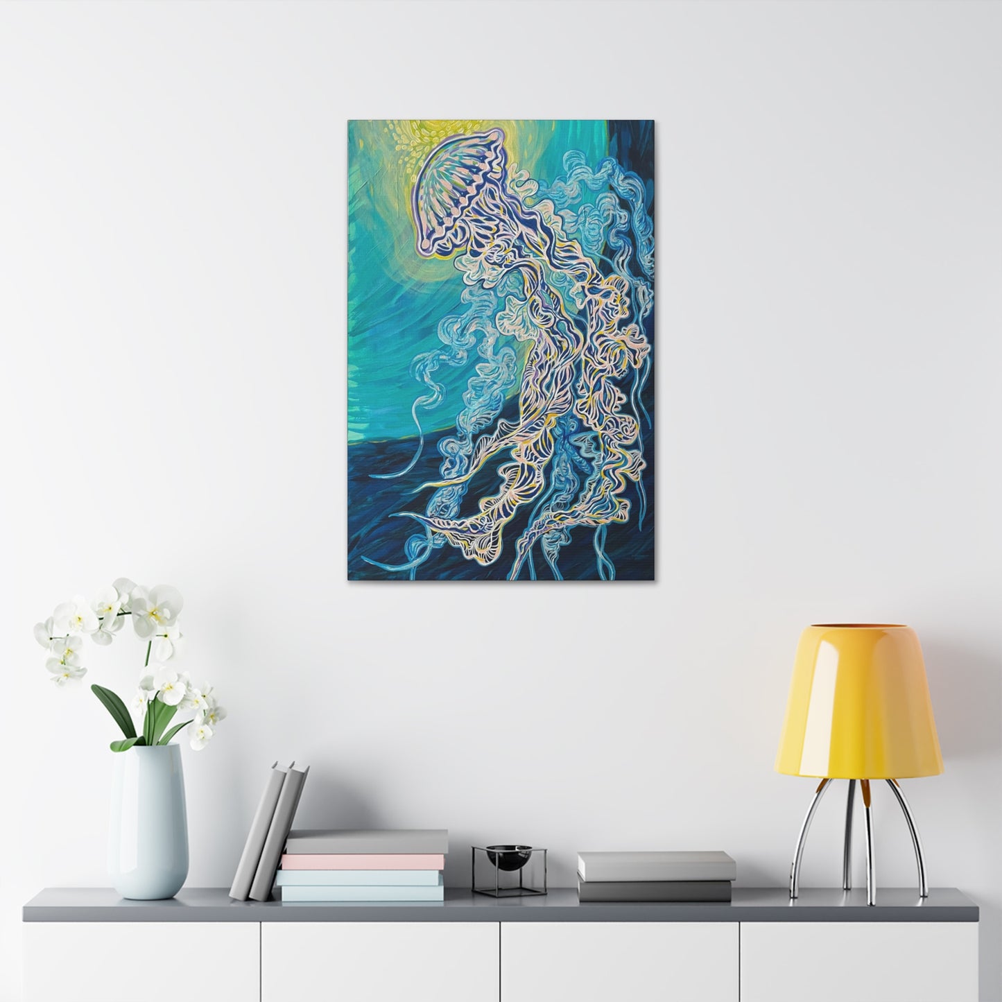 "Jellyfish Joy" from the Coastal Bold Collection Premium 1.5" Gallery Canvas