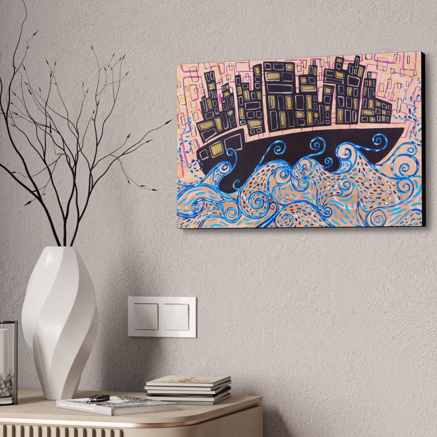 "Dream Ship" from the Coastal Bold Collection Premium 1.5" Gallery Canvas