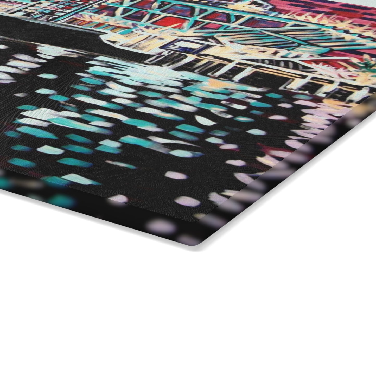 "Vintage St. Pete Pier" Glass Cutting Board