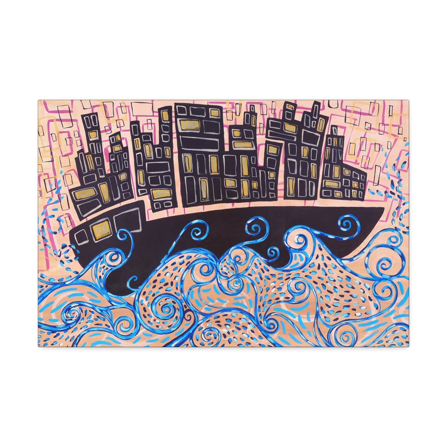 "Dream Ship" from the Coastal Bold Collection Premium 1.5" Gallery Canvas