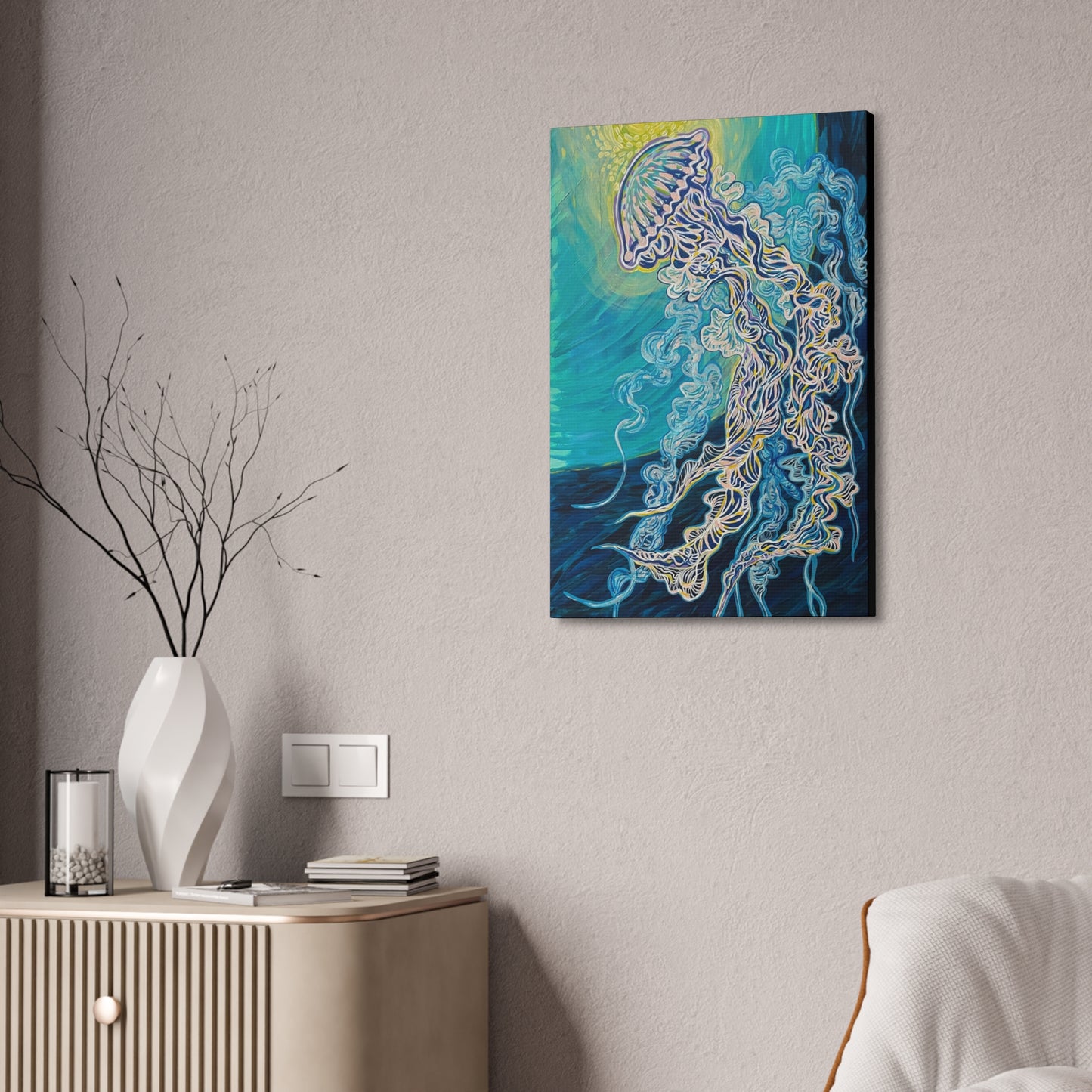 "Jellyfish Joy" from the Coastal Bold Collection Premium 1.5" Gallery Canvas