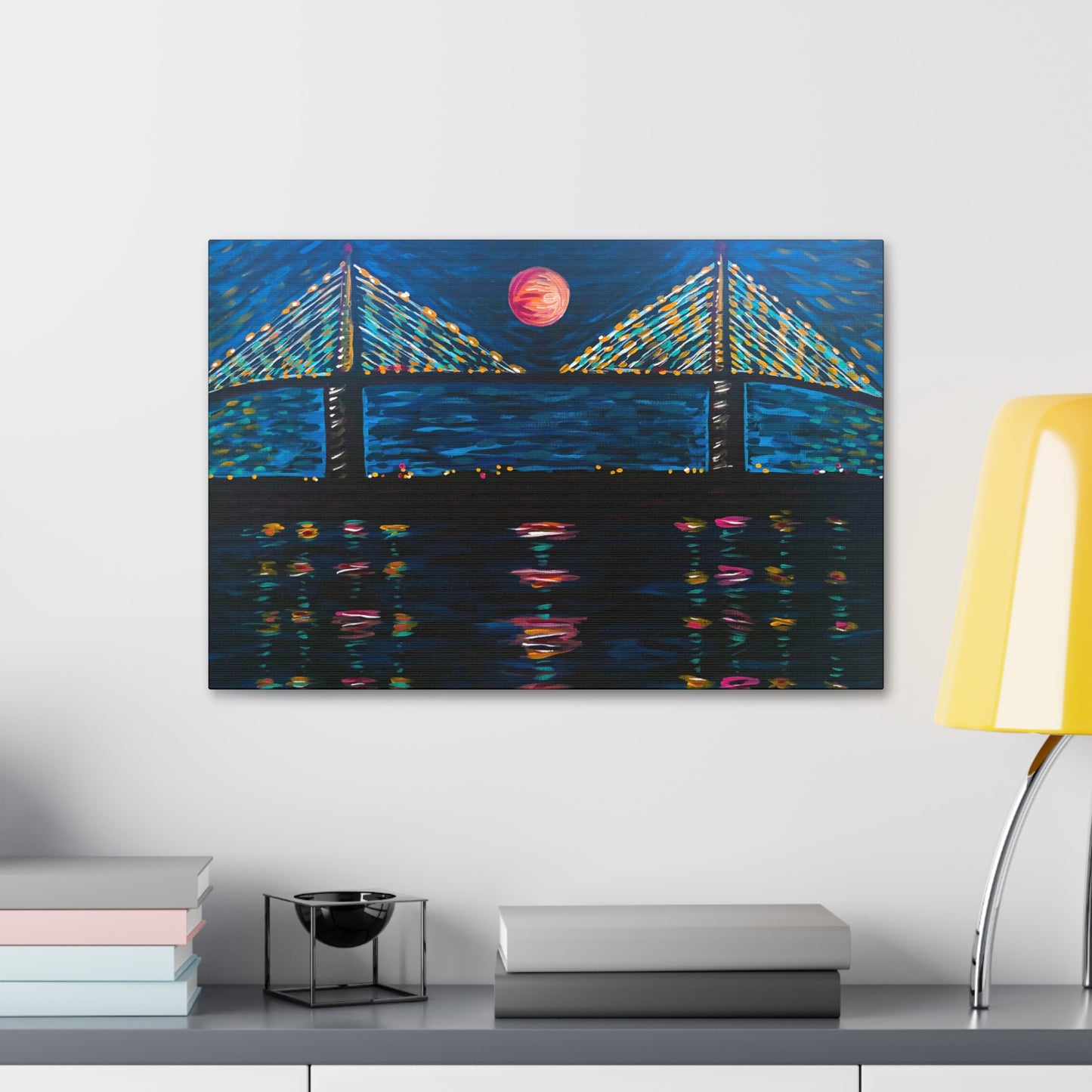 "Skyway at Night" from the Coastal Bold Collection Premium 1.5" Gallery Canvas