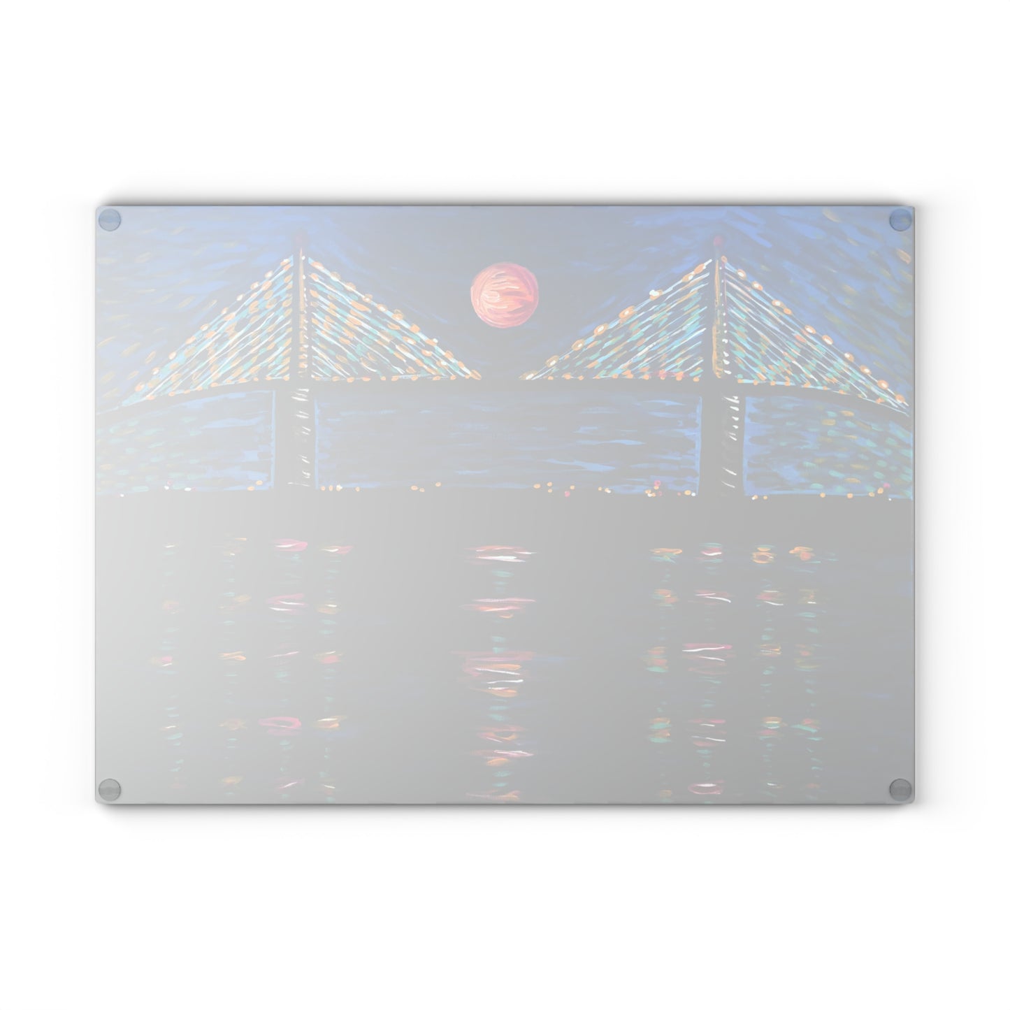 "Skyway at Night" Glass Cutting Board