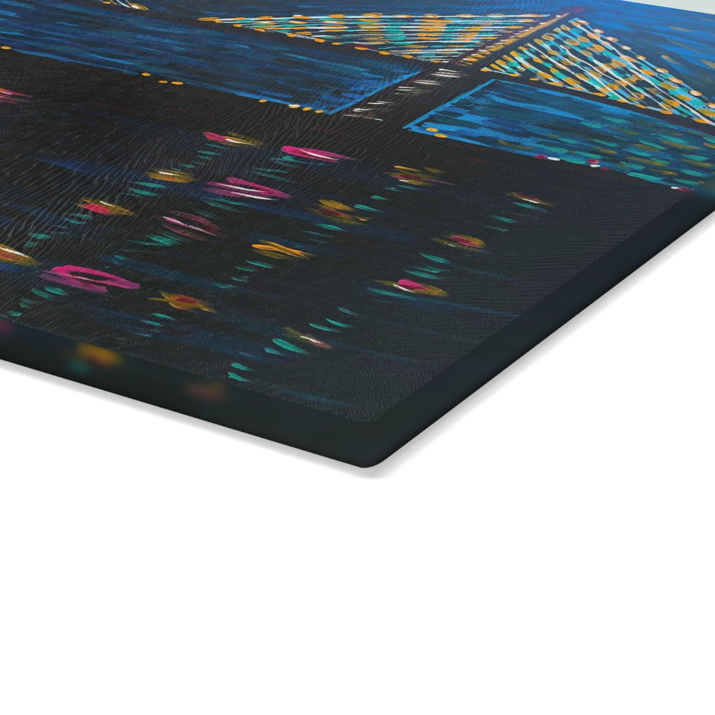 "Skyway at Night" Glass Cutting Board