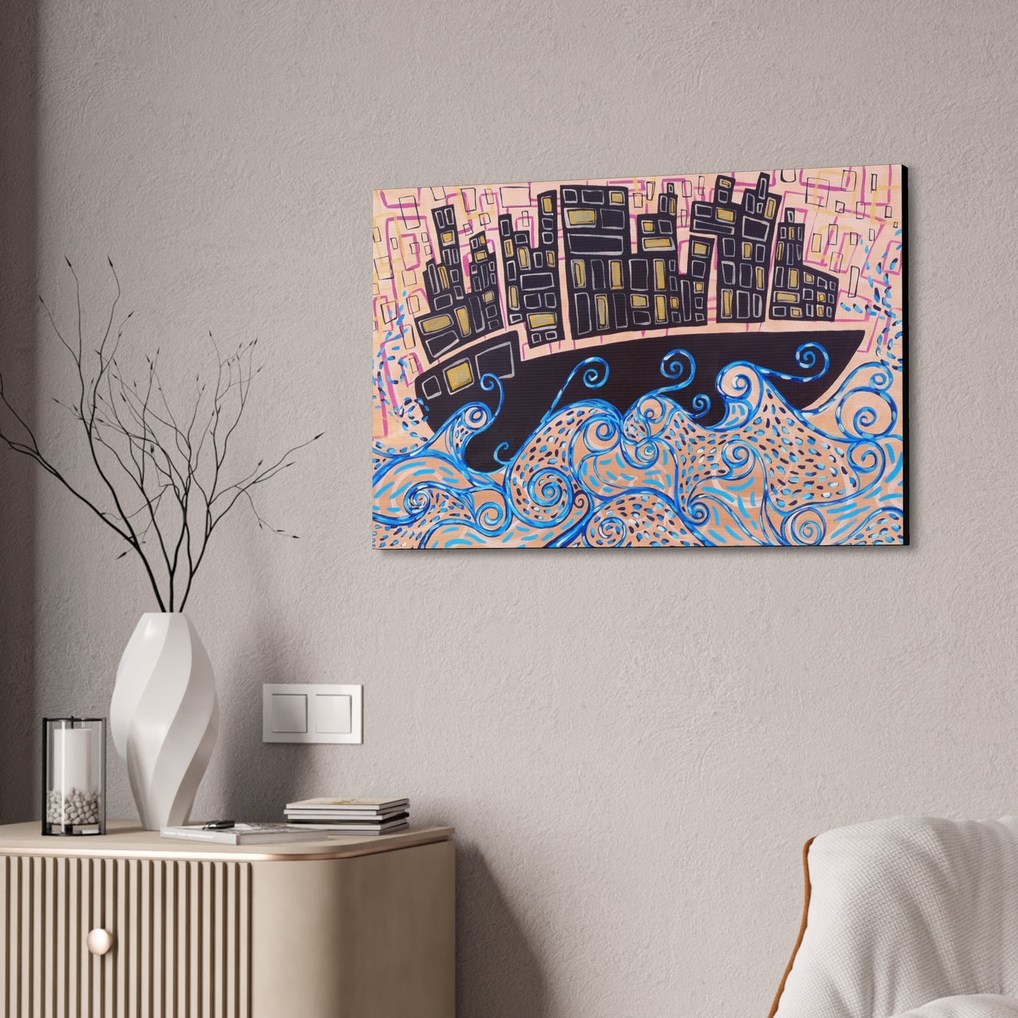 "Dream Ship" from the Coastal Bold Collection Premium 1.5" Gallery Canvas