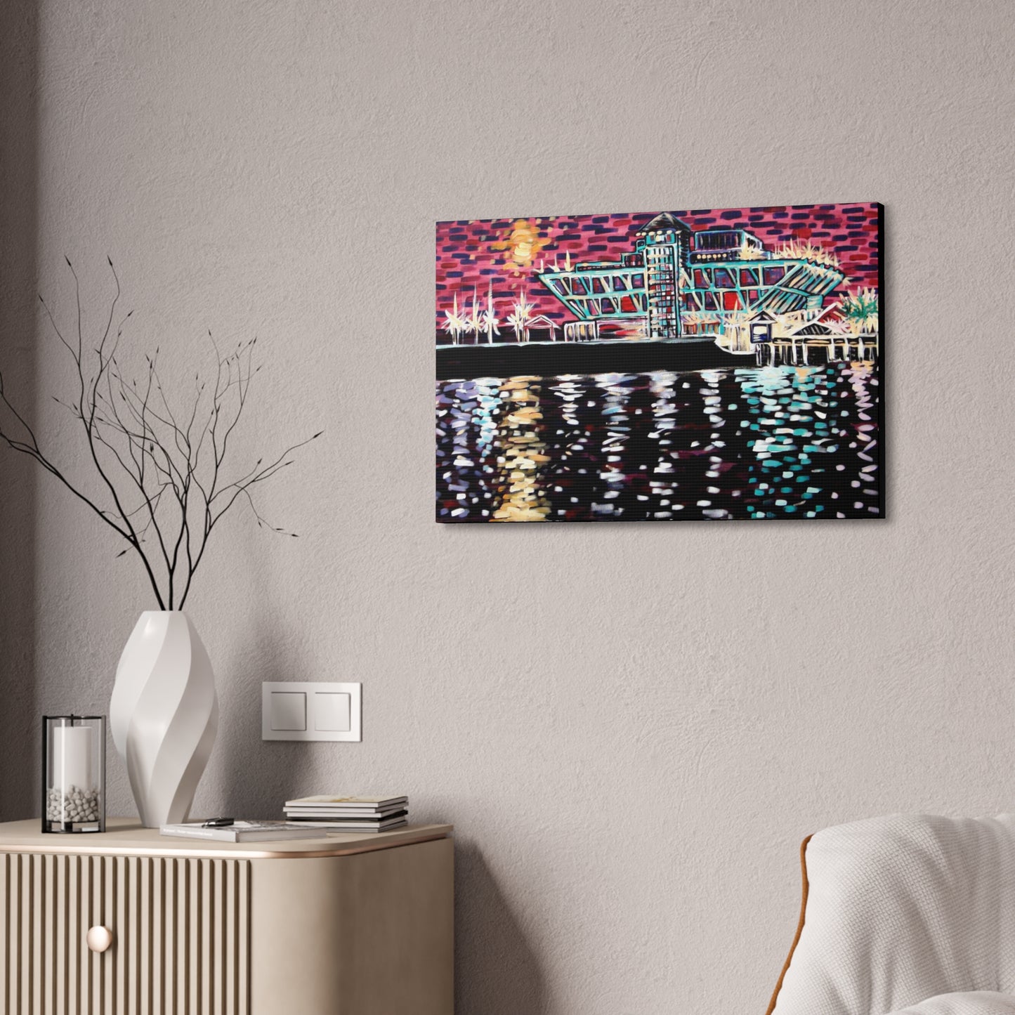 "Vintage St. Pete Pier" from the Coastal Bold Collection Premium 1.5" Gallery Canvas