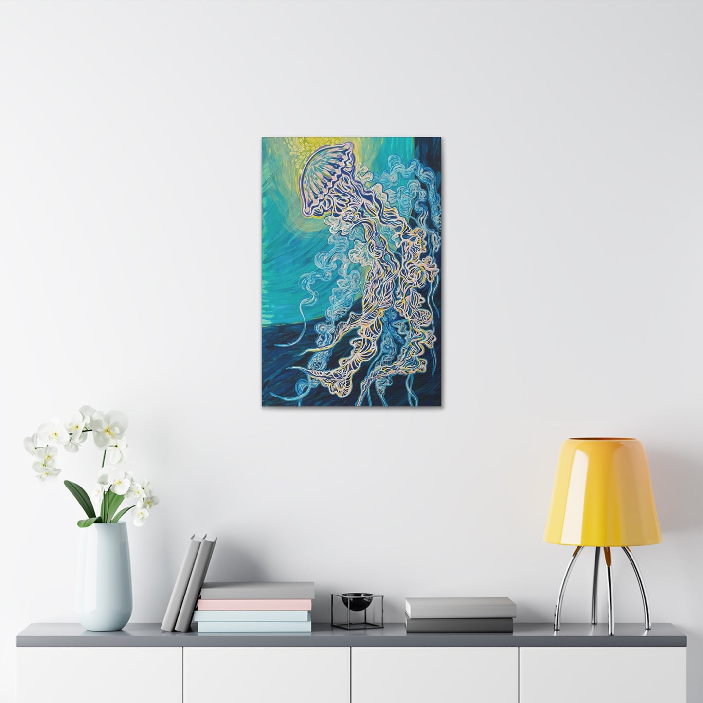 "Jellyfish Joy" from the Coastal Bold Collection Premium 1.5" Gallery Canvas