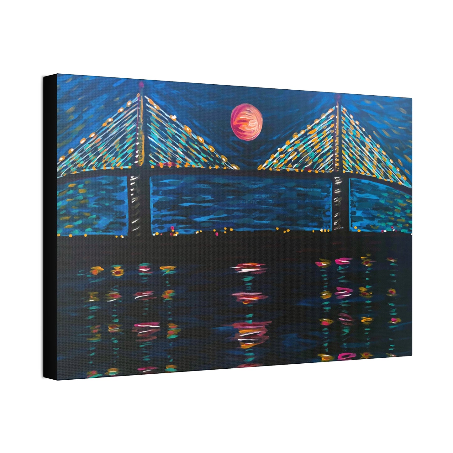 "Skyway at Night" from the Coastal Bold Collection Premium 1.5" Gallery Canvas