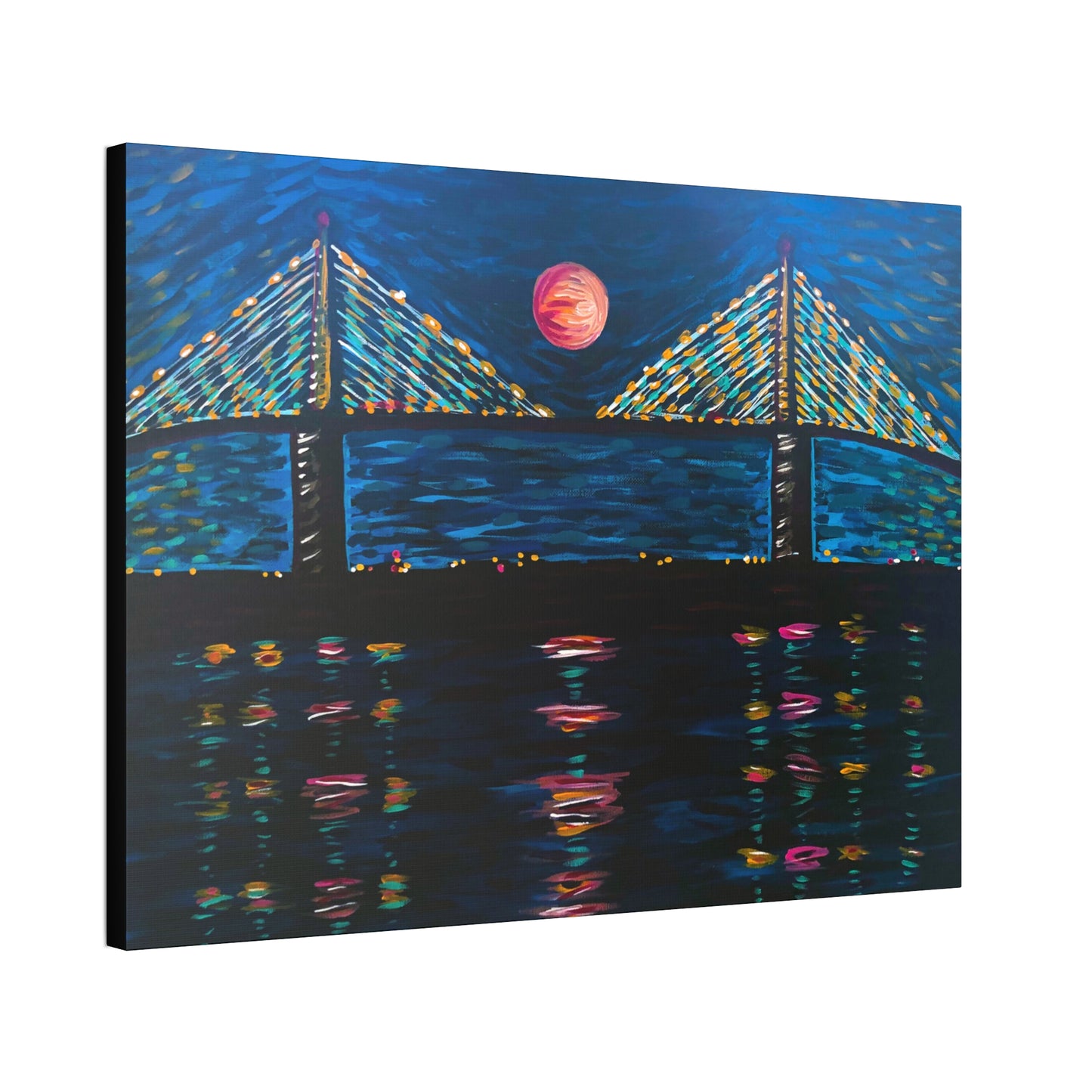 "Skyway at Night" from the Coastal Bold Collection Premium 1.5" Gallery Canvas