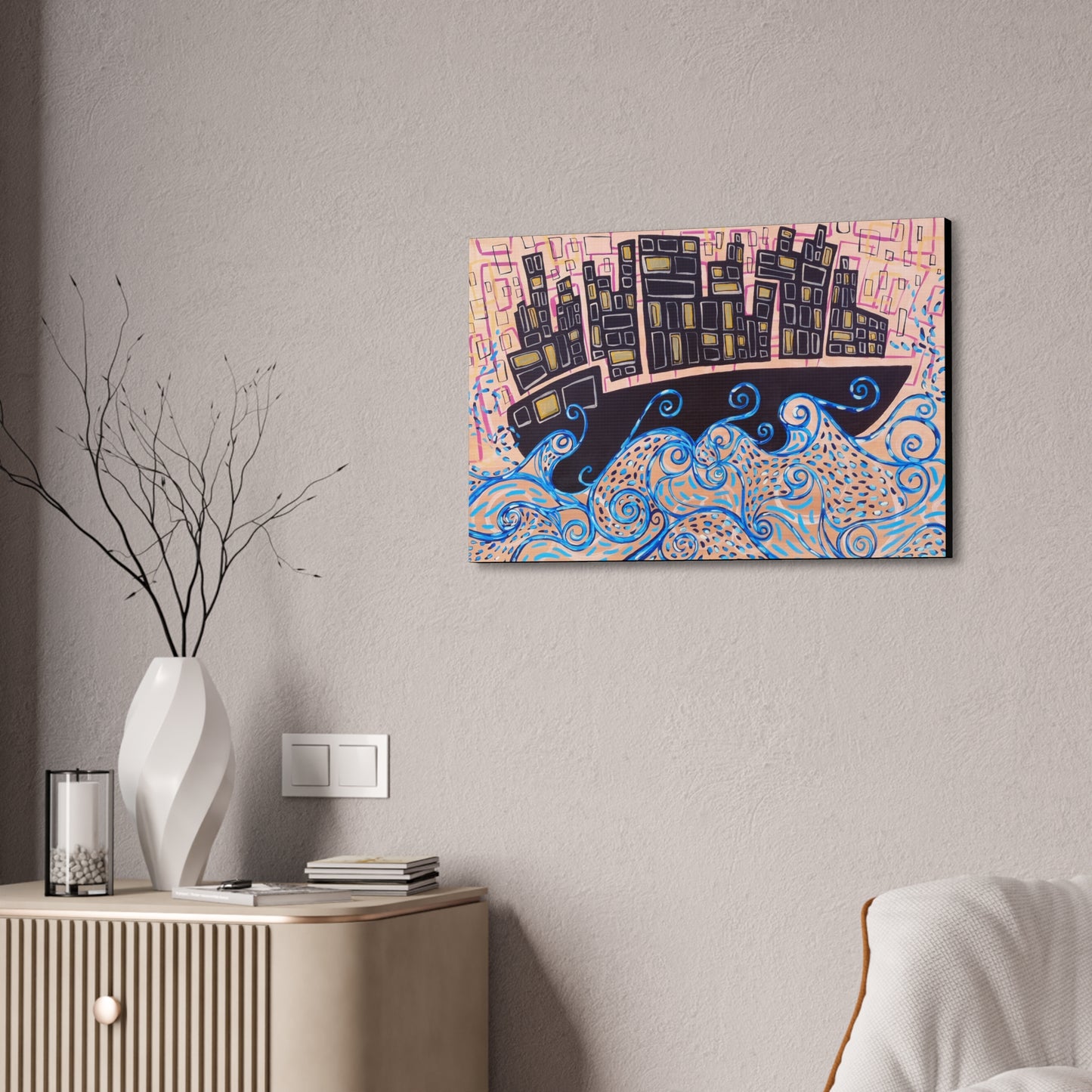 "Dream Ship" from the Coastal Bold Collection Premium 1.5" Gallery Canvas