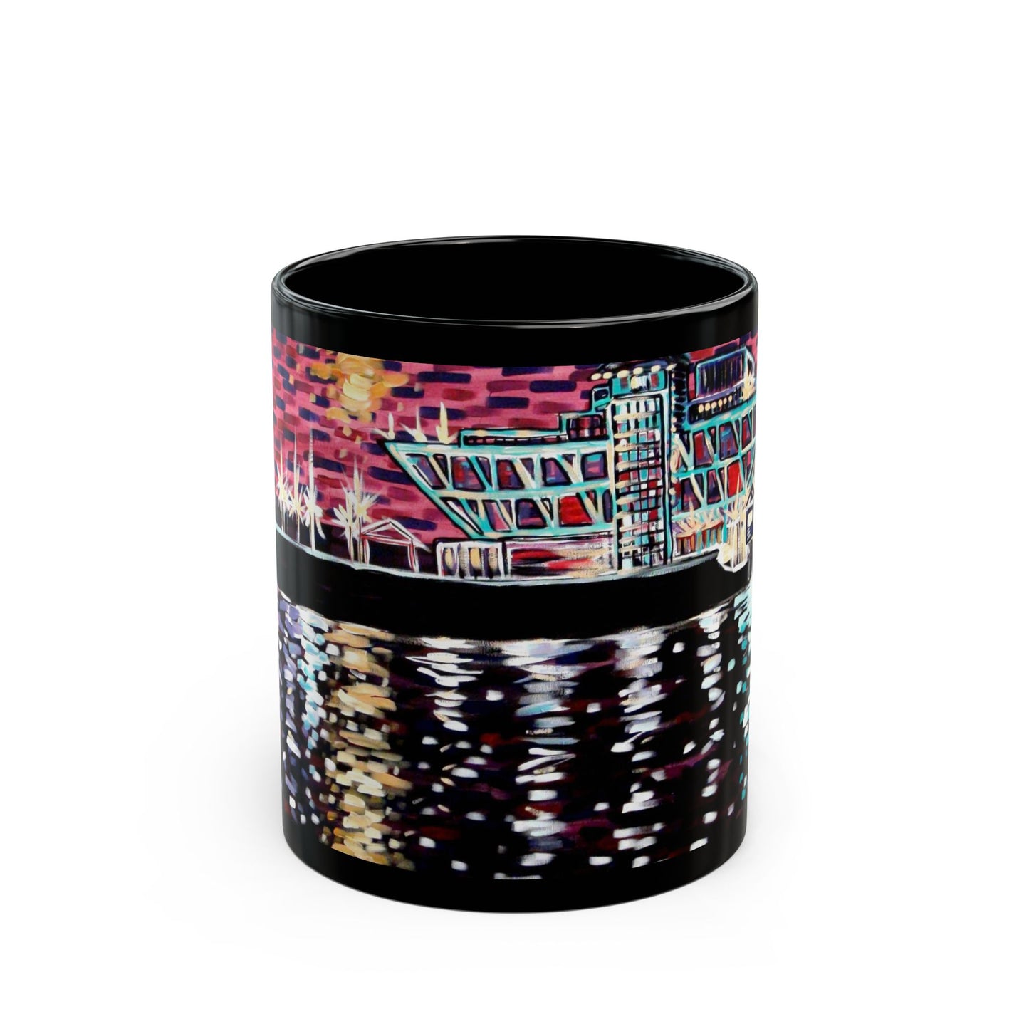 Vintage St. Pete Pier Black Mug