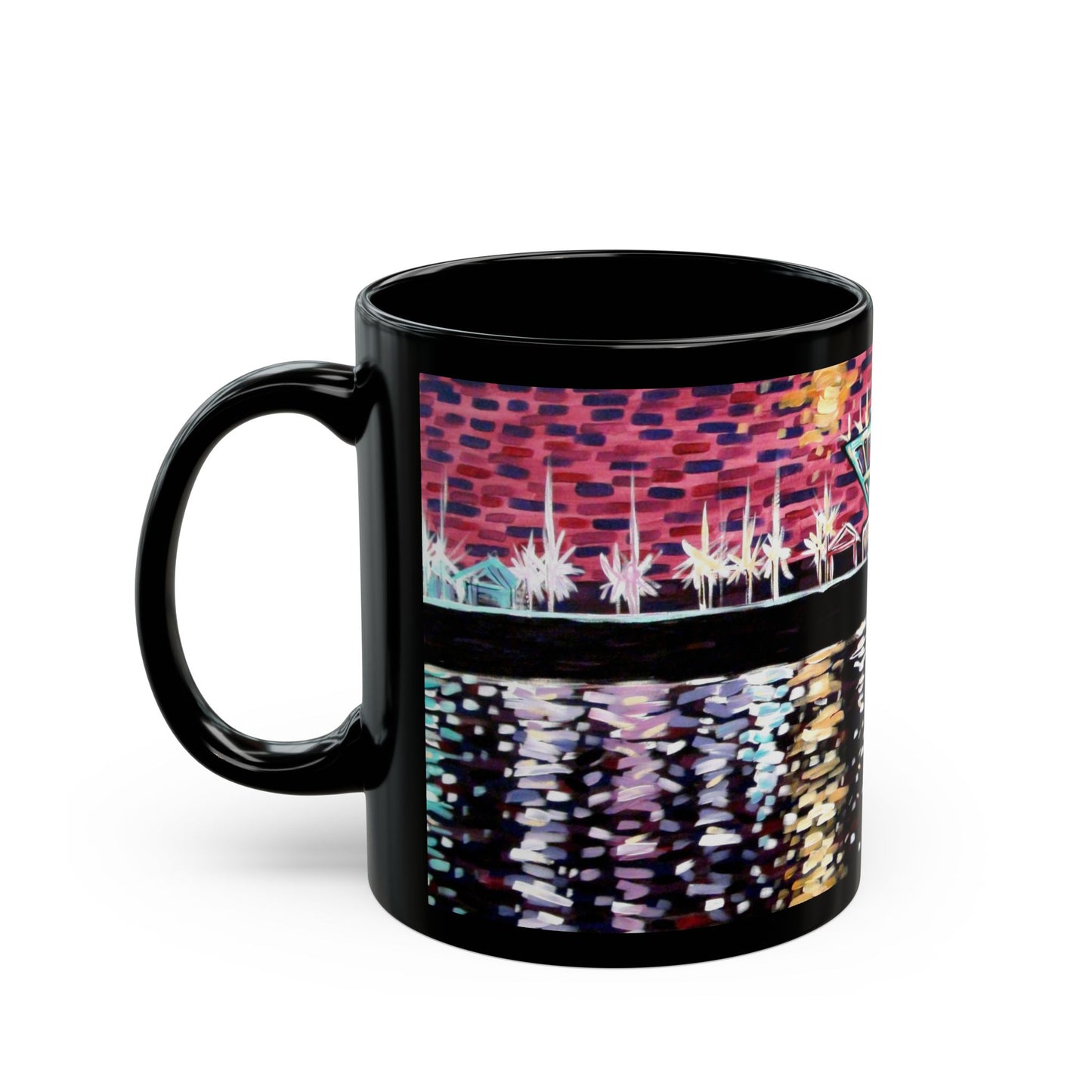 Vintage St. Pete Pier Black Mug