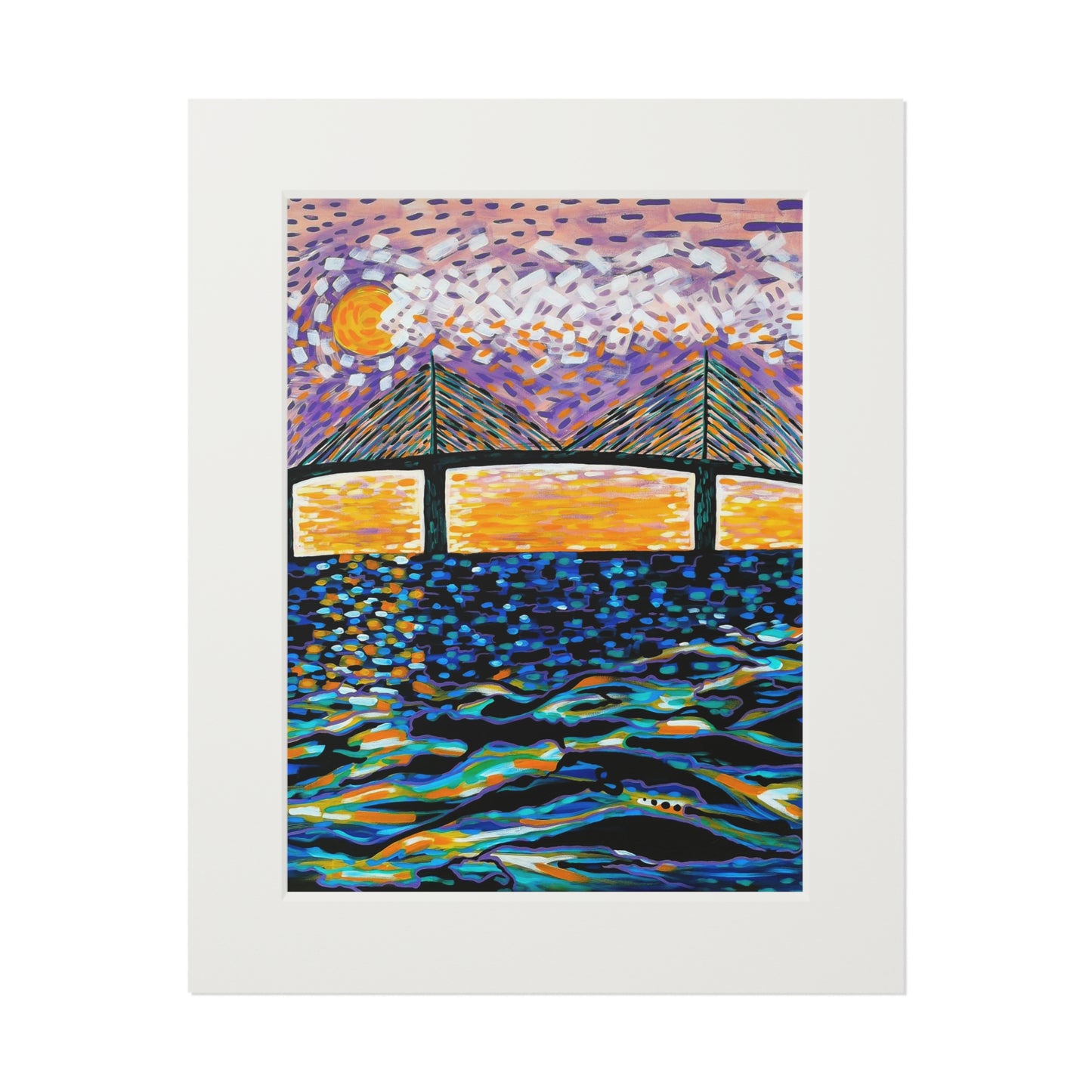 Sunshine Skyway Fine Art Matted Giclée Print