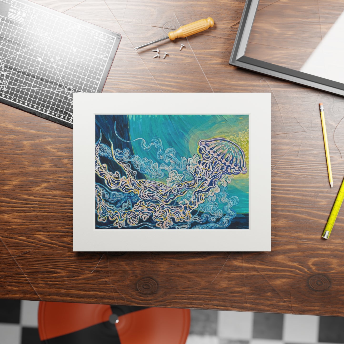 Jellyfish Joy Fine Art Matted Giclée Print