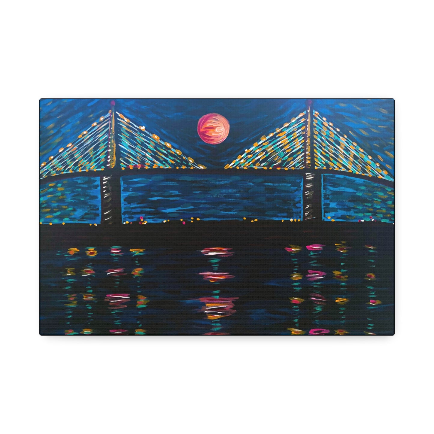 "Skyway at Night" from the Coastal Bold Collection Premium 1.5" Gallery Canvas