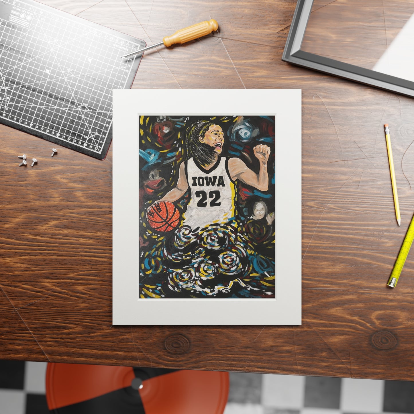 Athlete Series: Caitlin Clark #22 Fine Art Matted Giclée Print