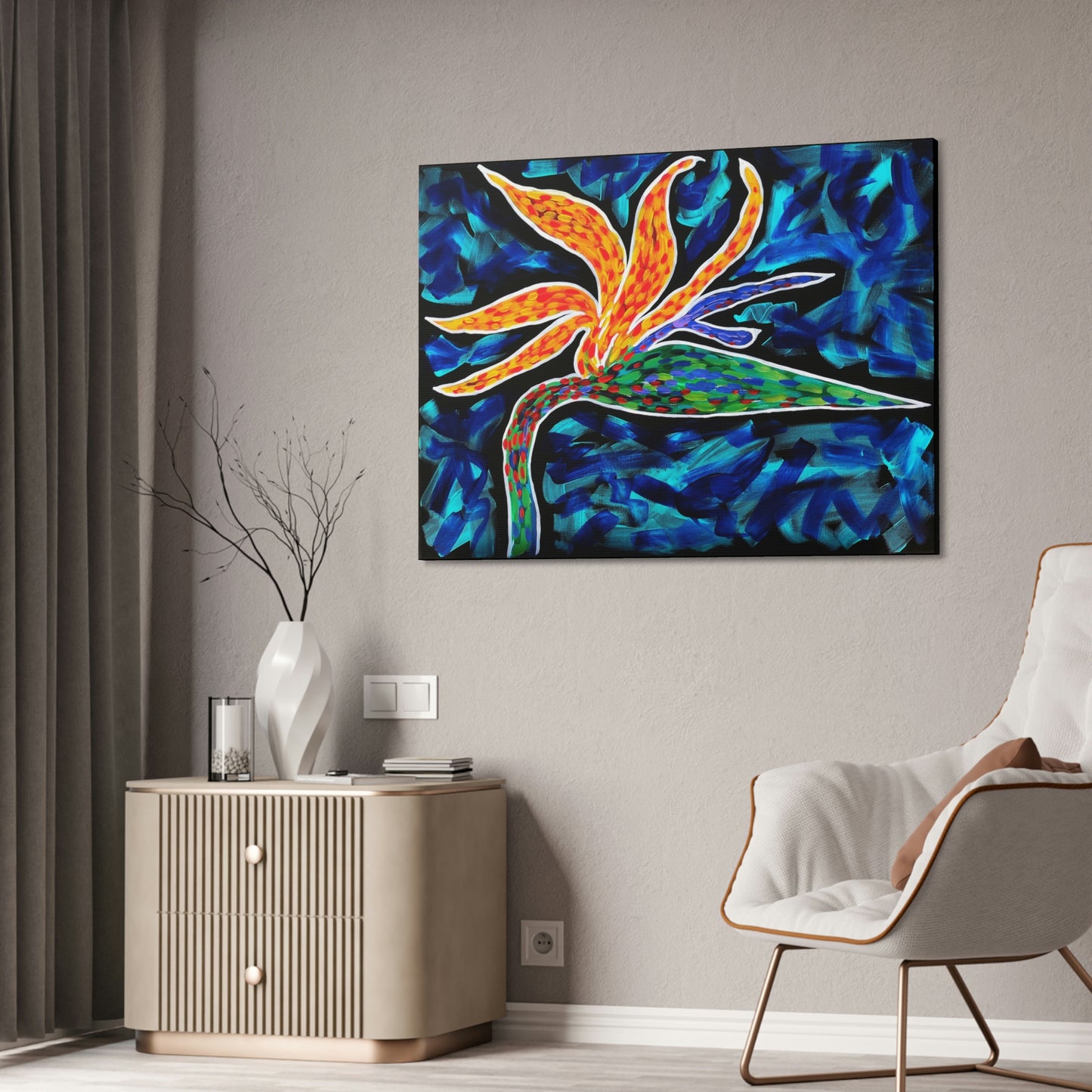 Single Bird of Paradise AoB Premium 1.5" Gallery Canvas