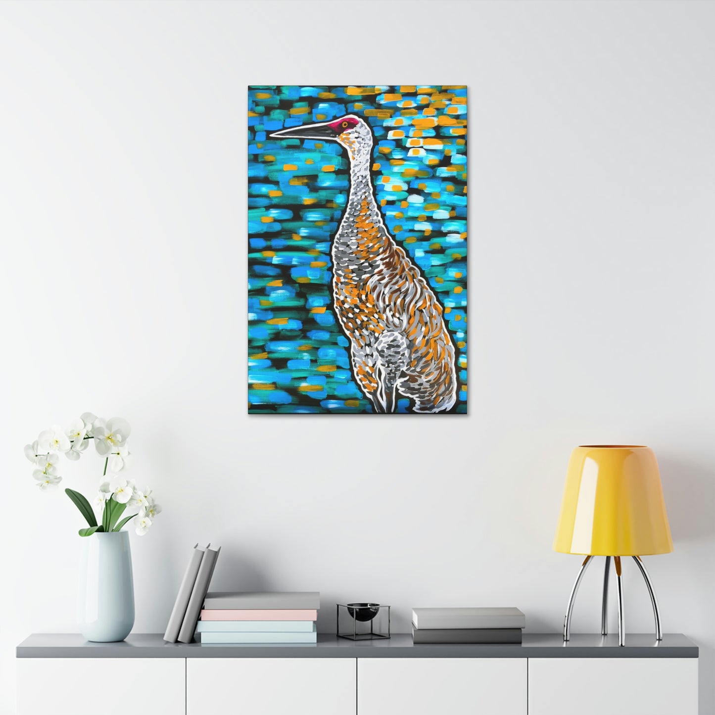 Sandhill Crane Striking AoB Premium 1.5'' Gallery Canvas