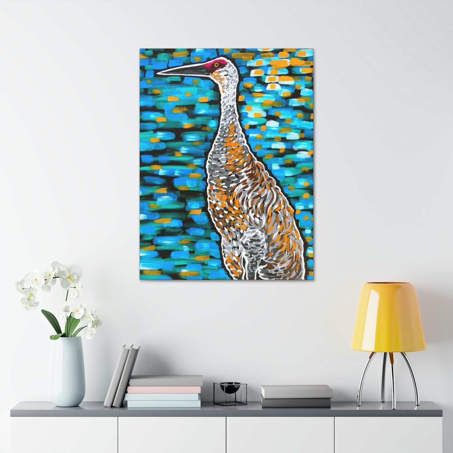 Sandhill Crane Striking AoB Premium 1.5'' Gallery Canvas