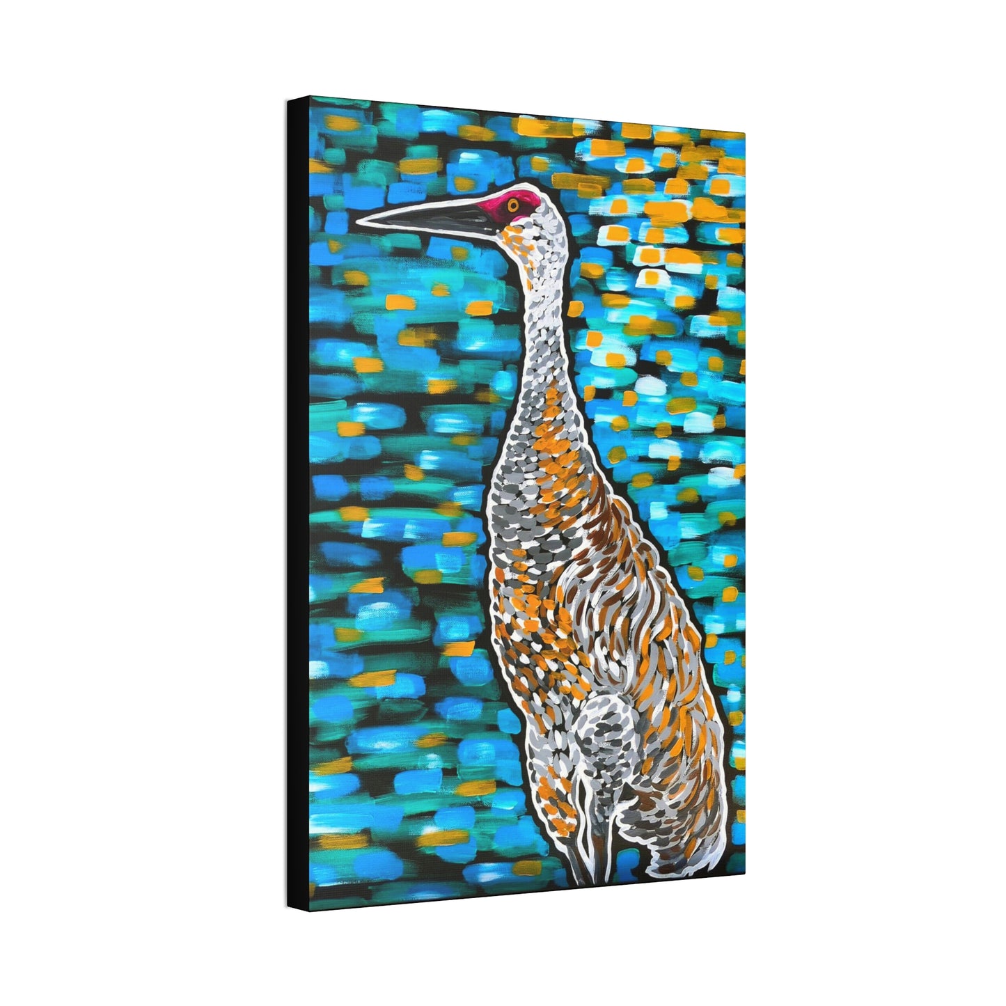 Sandhill Crane Striking AoB Premium 1.5'' Gallery Canvas