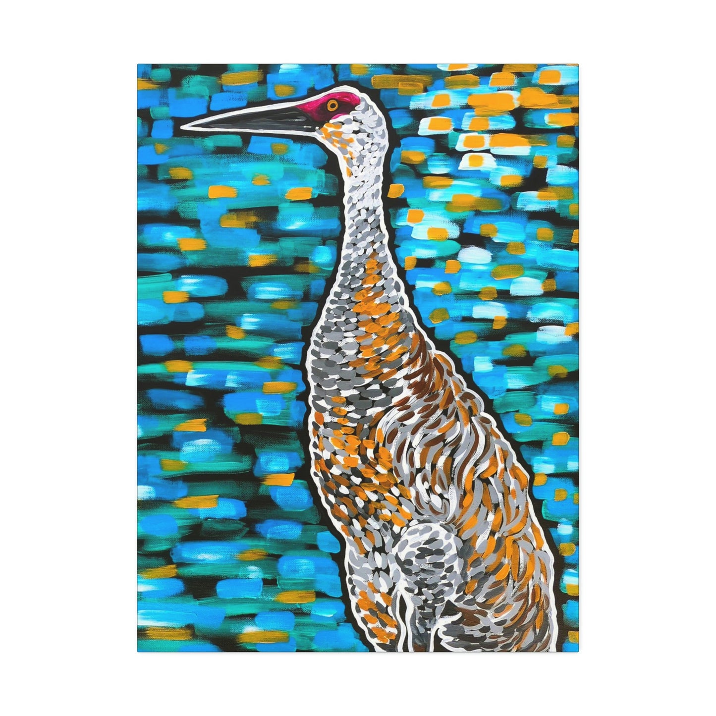 Sandhill Crane Striking AoB Premium 1.5'' Gallery Canvas