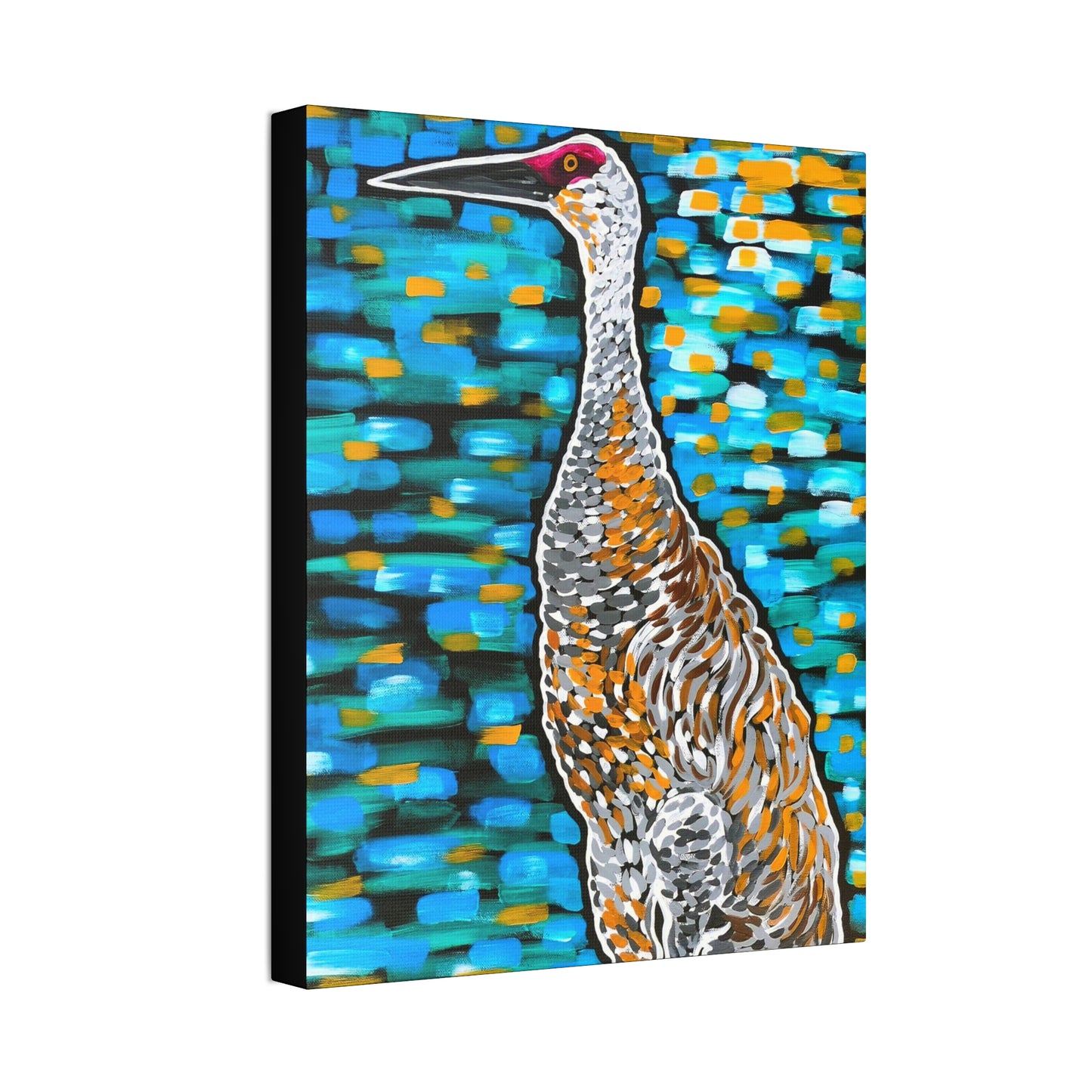 Sandhill Crane Striking AoB Premium 1.5'' Gallery Canvas