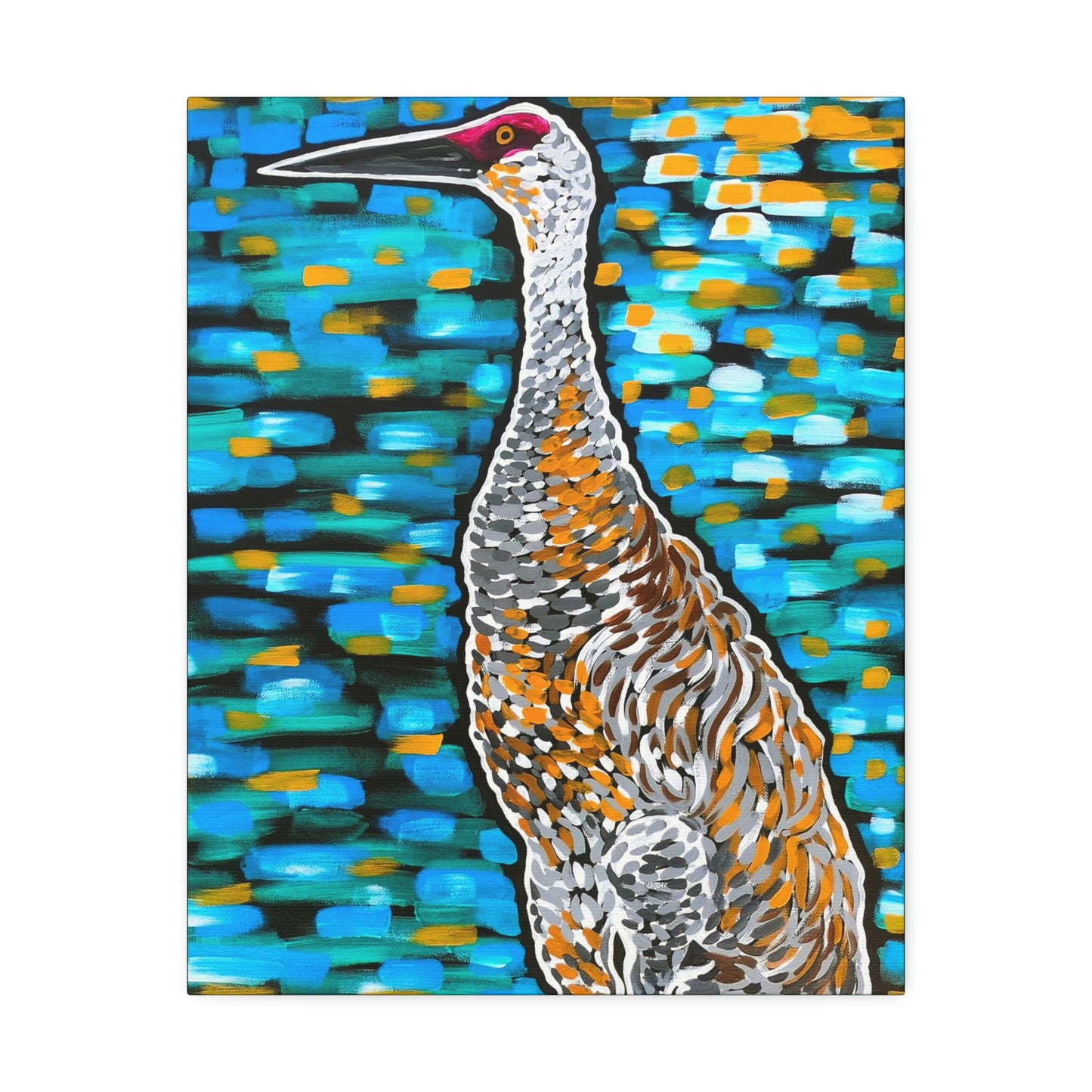 Sandhill Crane Striking AoB Premium 1.5'' Gallery Canvas