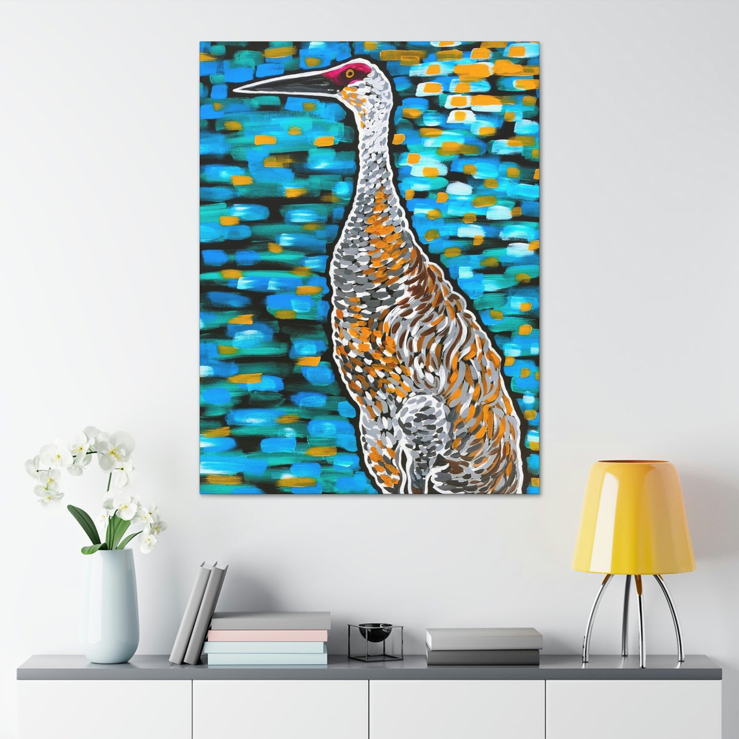 Sandhill Crane Striking AoB Premium 1.5'' Gallery Canvas