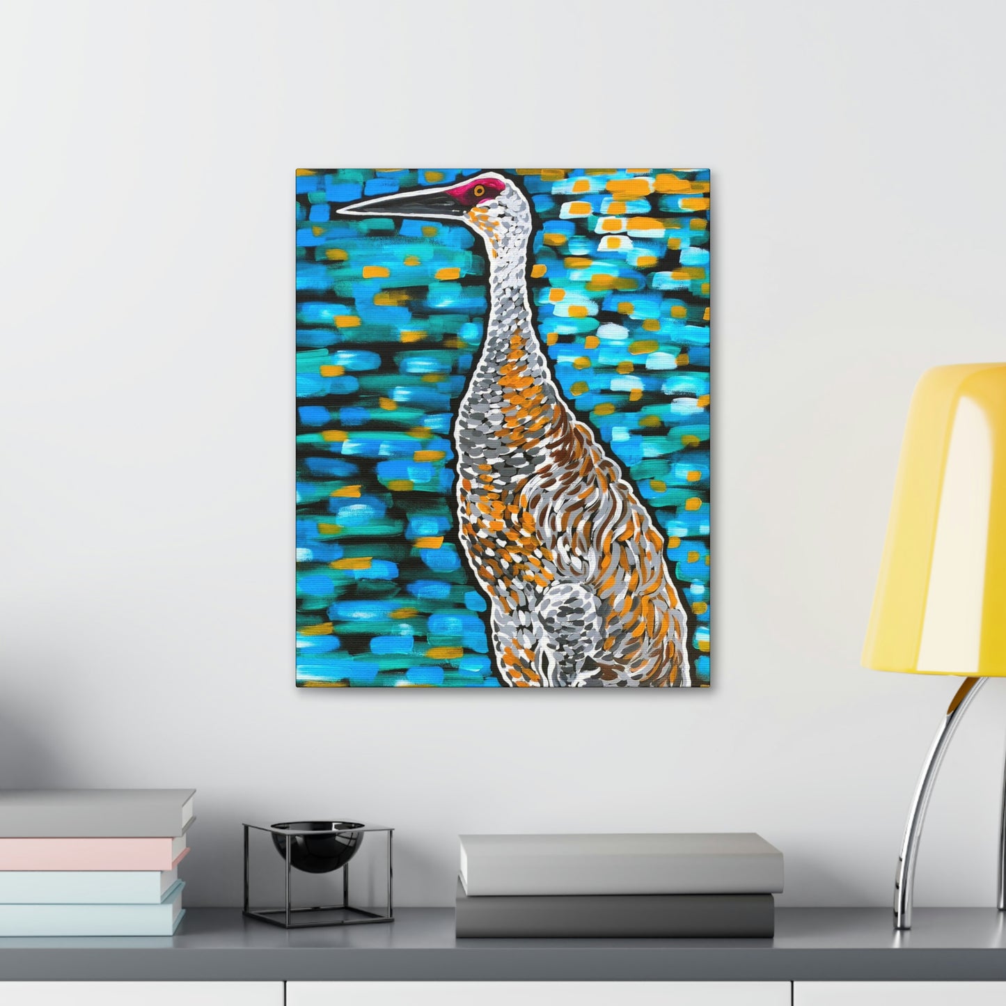 Sandhill Crane Striking AoB Premium 1.5'' Gallery Canvas