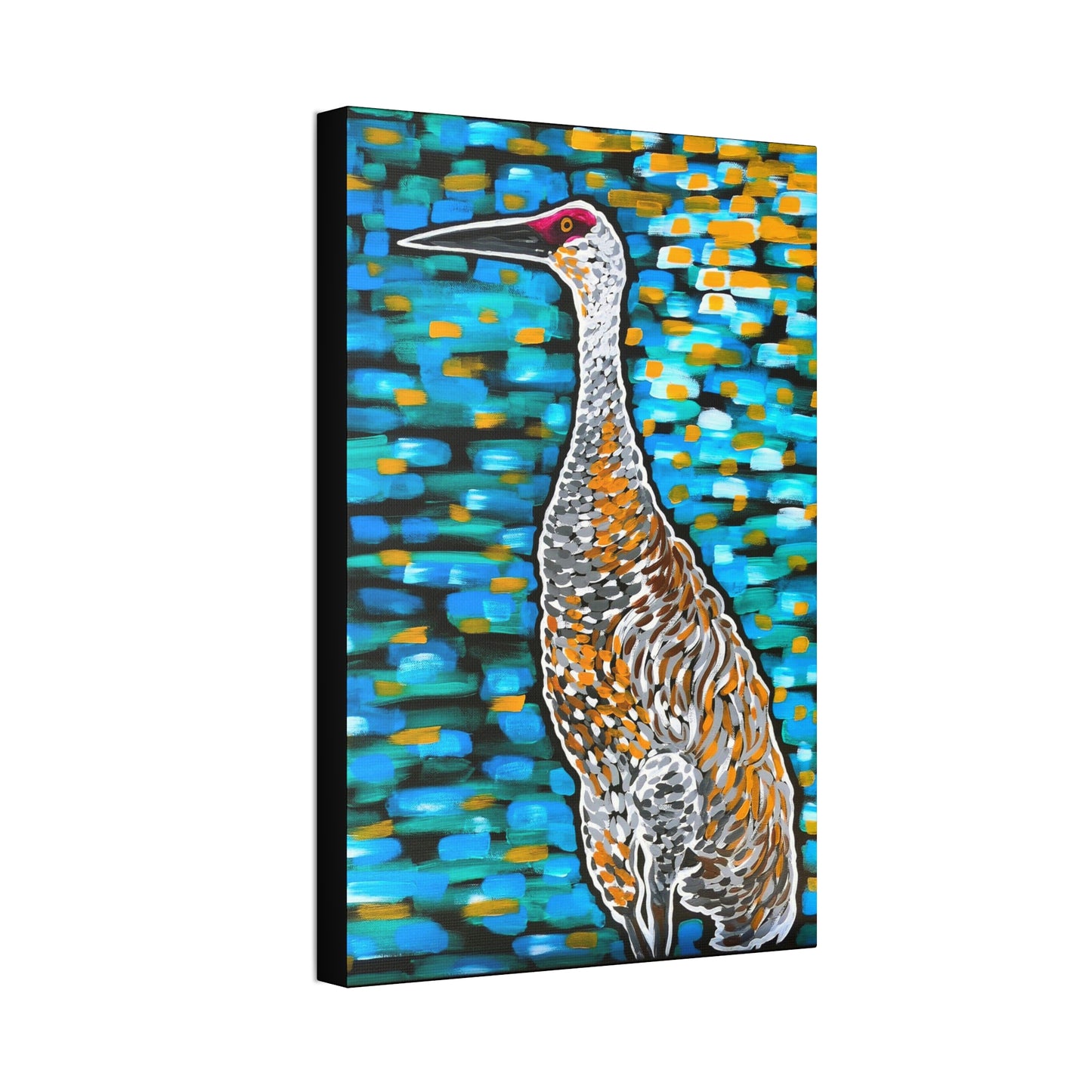 Sandhill Crane Striking AoB Premium 1.5'' Gallery Canvas
