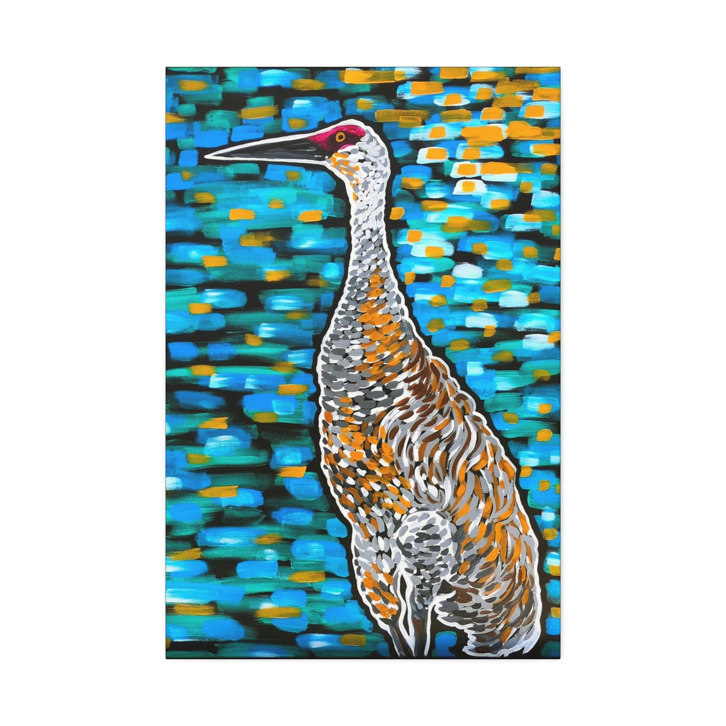 Sandhill Crane Striking AoB Premium 1.5'' Gallery Canvas