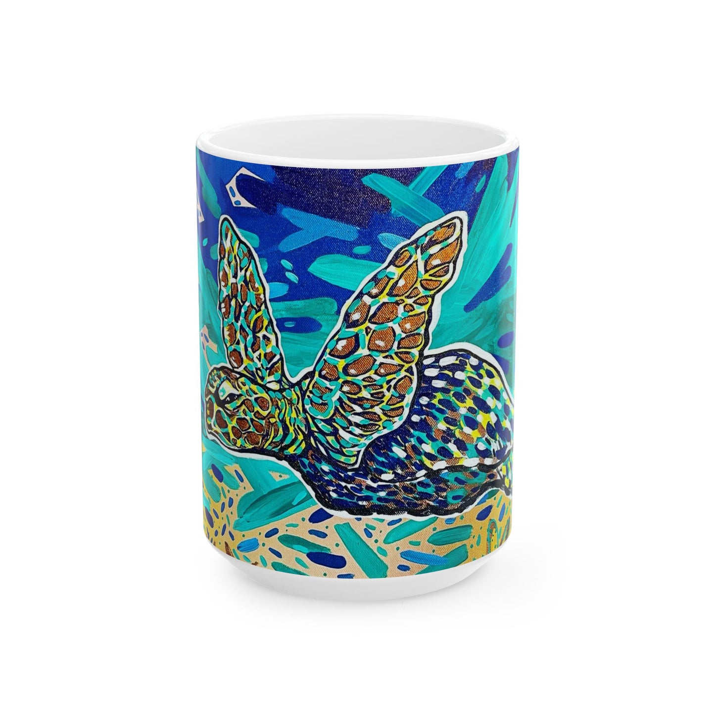 Arriving Sea Turtle 15oz Ceramic Mug