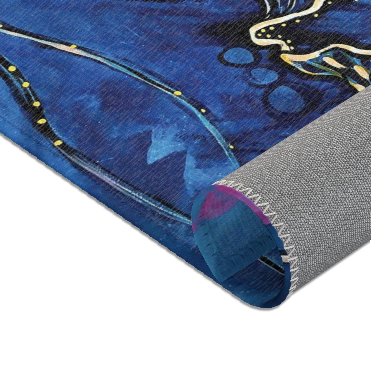 Blue Jellyfish Area Rug — Nautical Ocean Décor for Beach Houses & Bathrooms