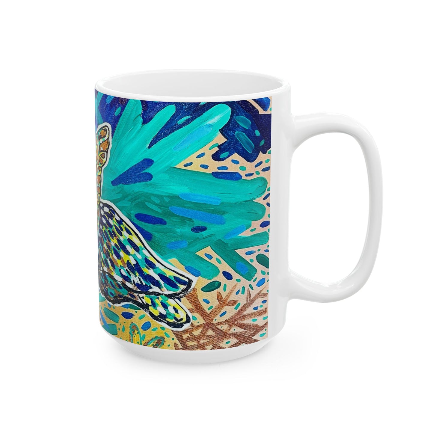 Arriving Sea Turtle 15oz Ceramic Mug
