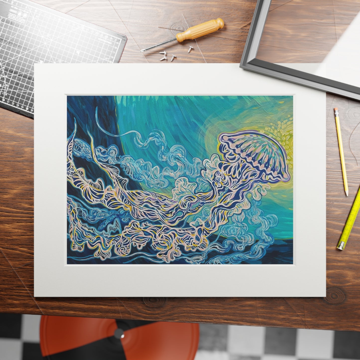 Jellyfish Joy Fine Art Matted Giclée Print