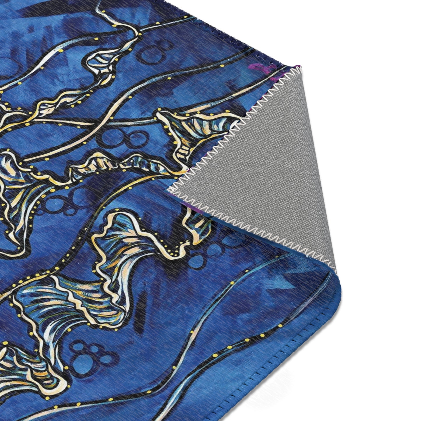Blue Jellyfish Area Rug — Nautical Ocean Décor for Beach Houses & Bathrooms