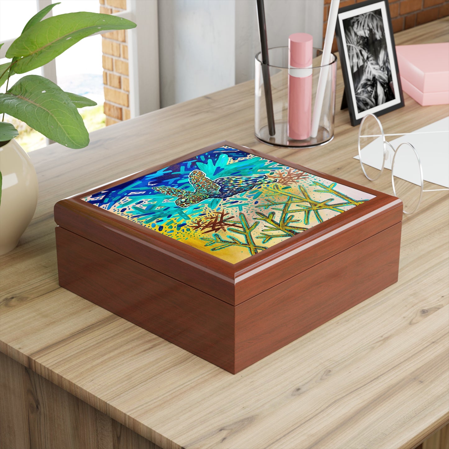 Arriving Sea Turtle Jewelry Box