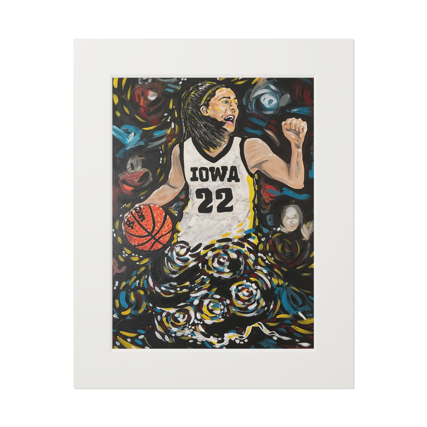 Athlete Series: Caitlin Clark #22 Fine Art Matted Giclée Print