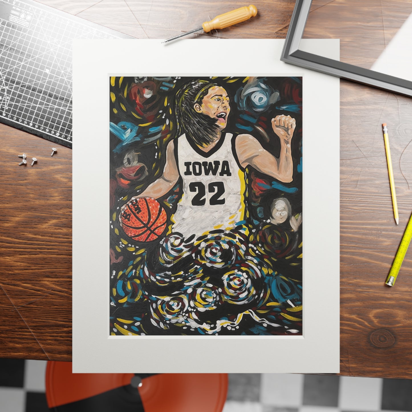 Athlete Series: Caitlin Clark #22 Fine Art Matted Giclée Print