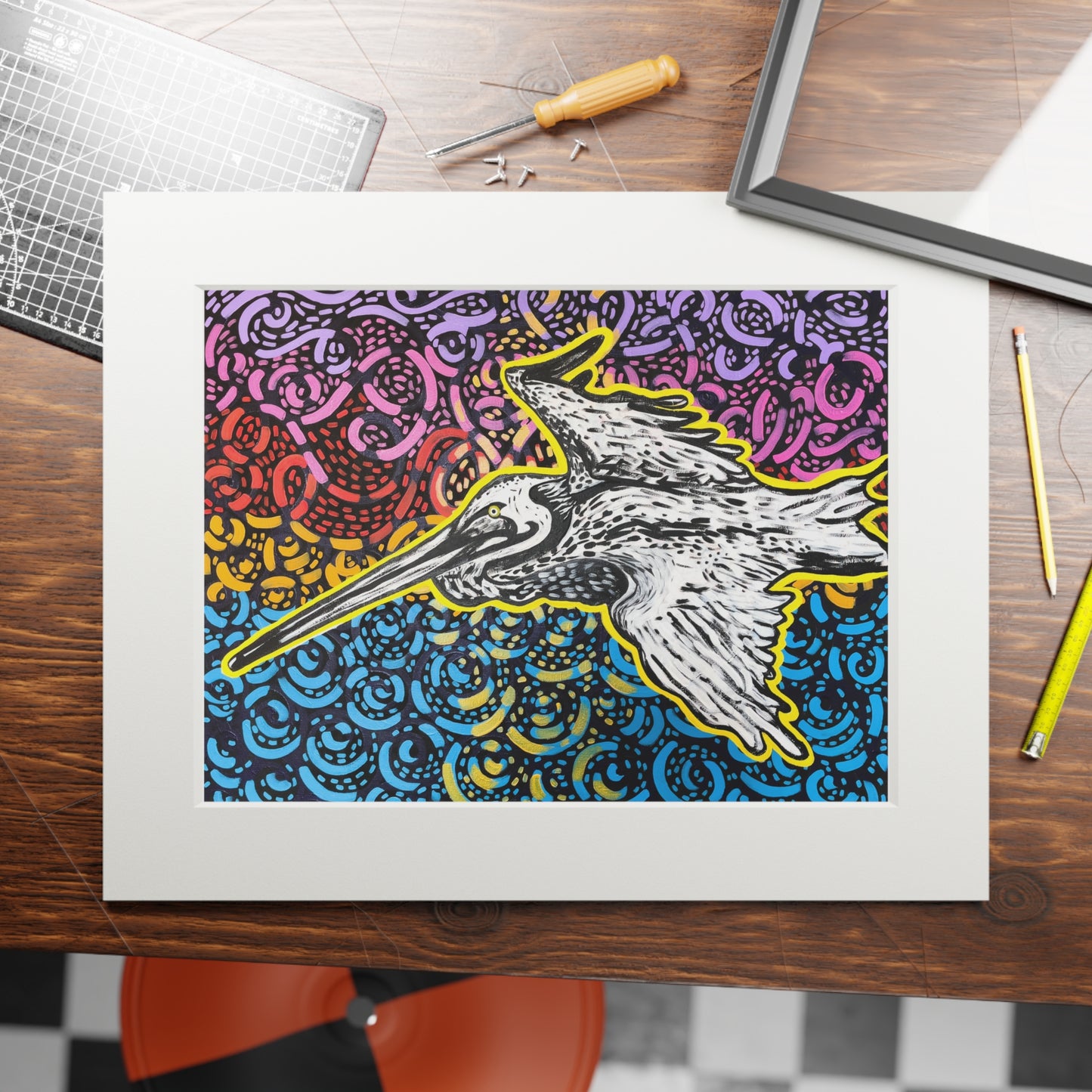 Big Ass Bird Fine Art Matted Giclée Print