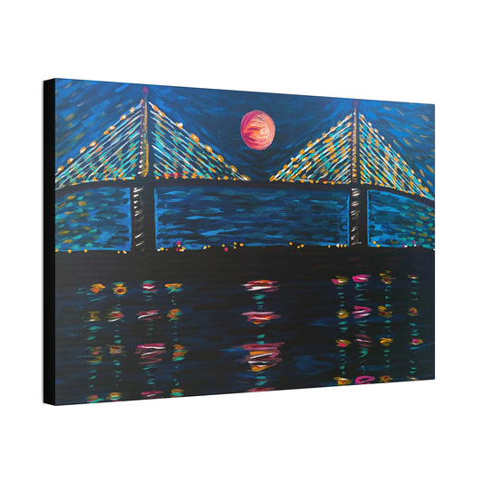 "Skyway at Night" from the Coastal Bold Collection Premium 1.5" Gallery Canvas