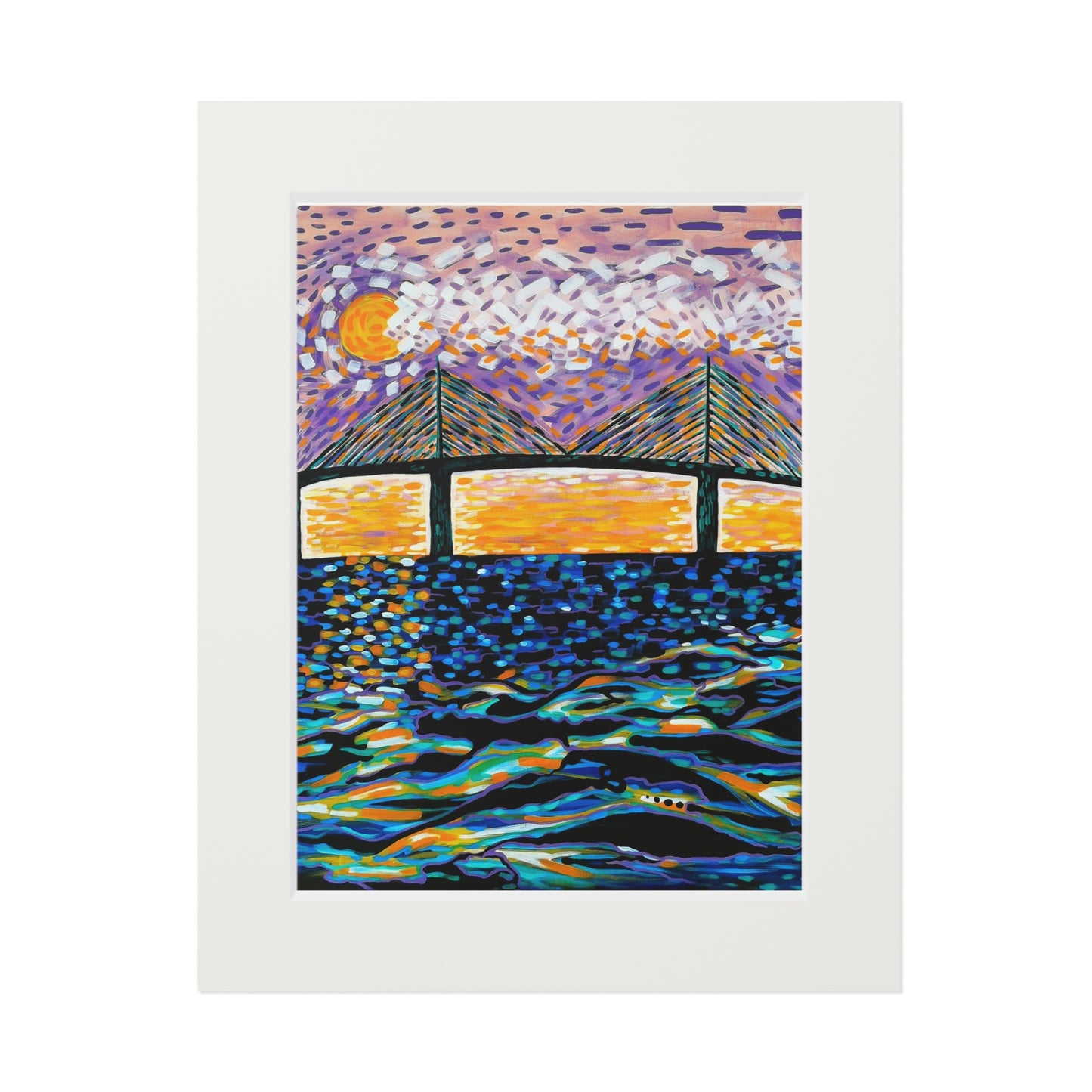Sunshine Skyway Fine Art Matted Giclée Print